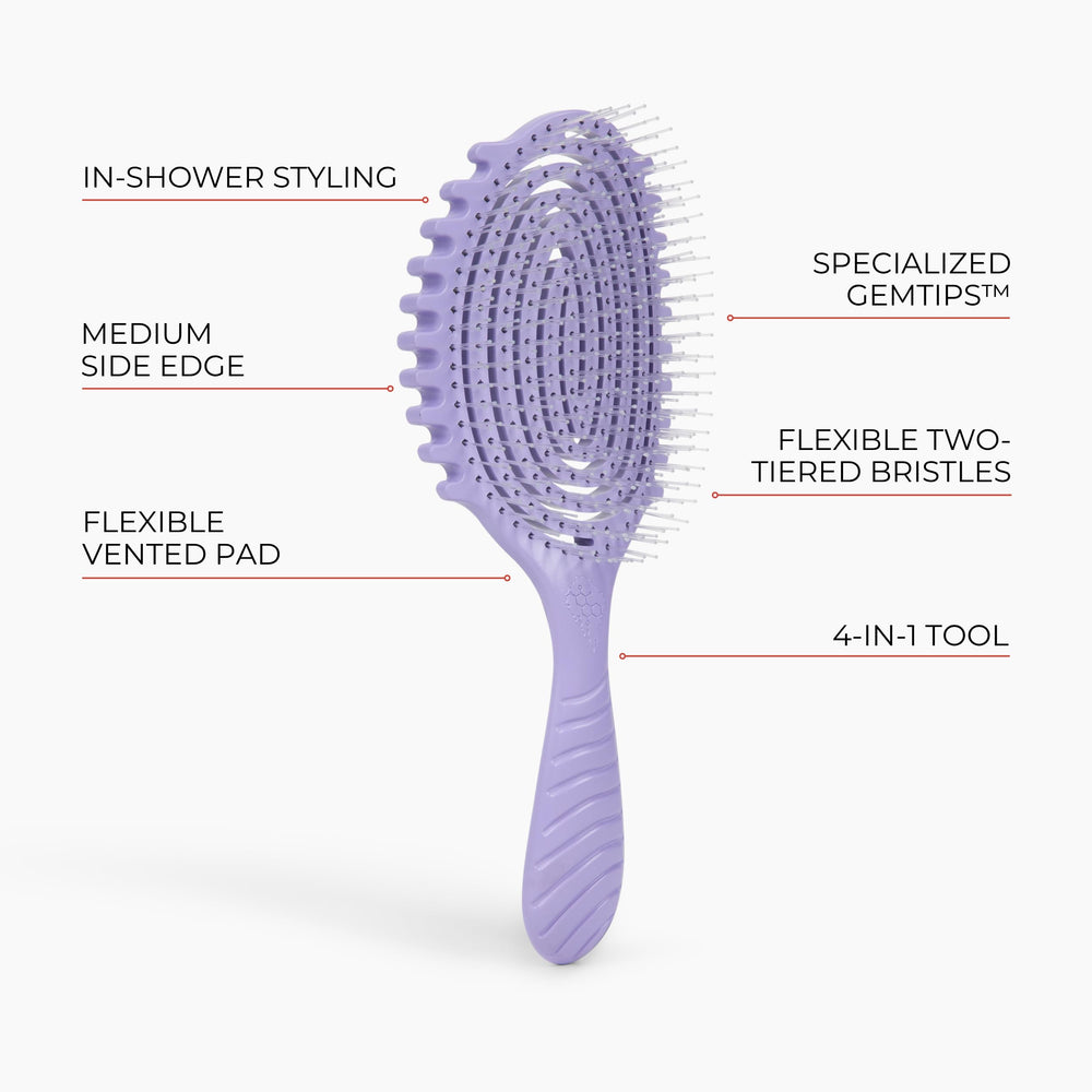 Bounce Curl brush used in shower demonstrating wet-styling and control