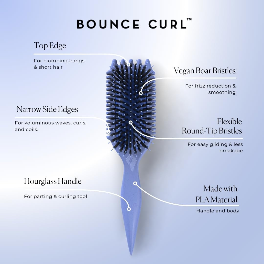 Thick brush pad texture on Bounce Curl tool for durable, cushioned strokes