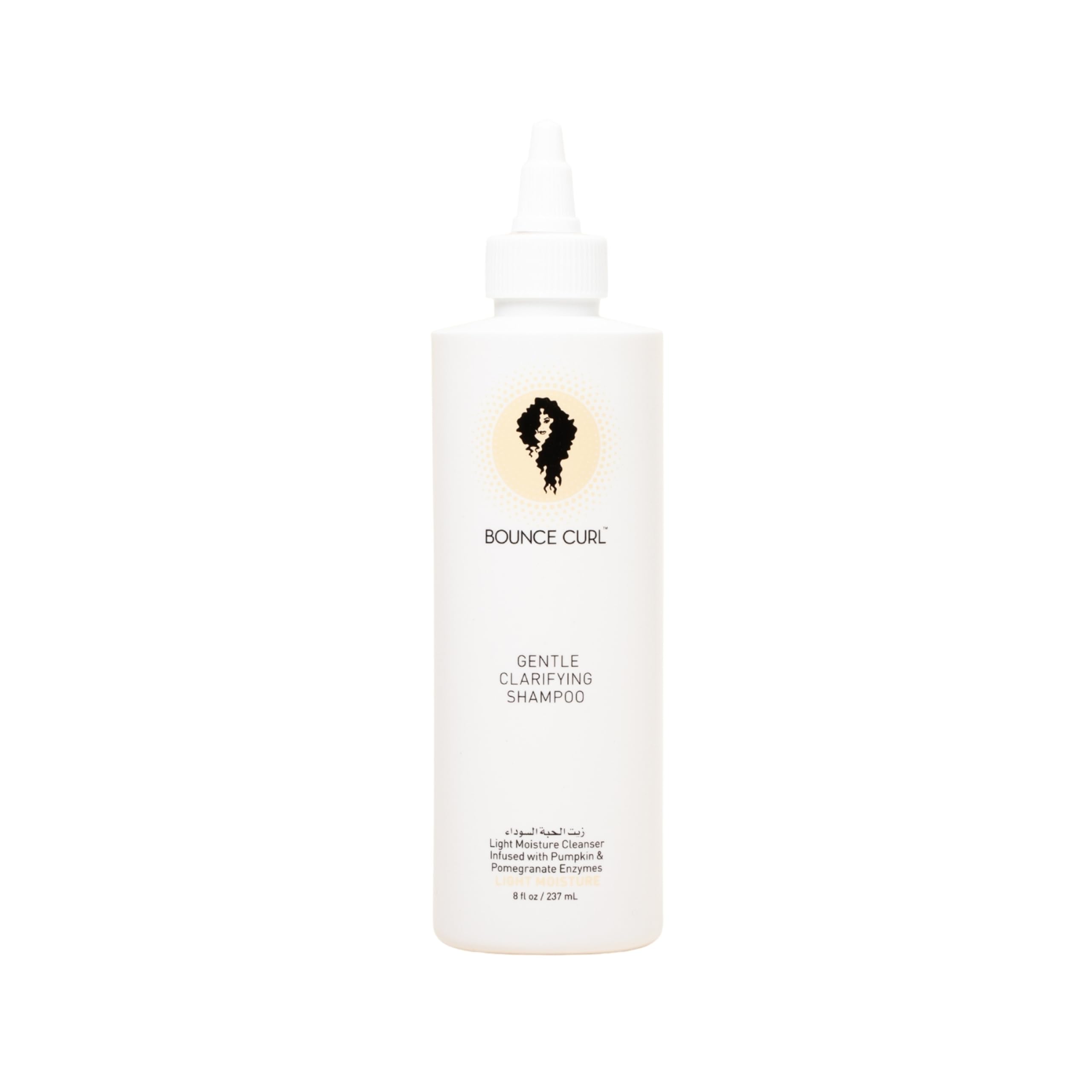 Bounce Curl front bottle showing product branding and clarifying benefits