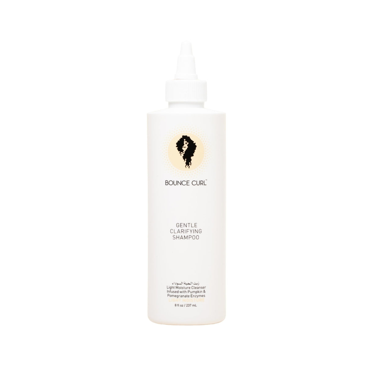 Bounce Curl front bottle showing product branding and clarifying benefits