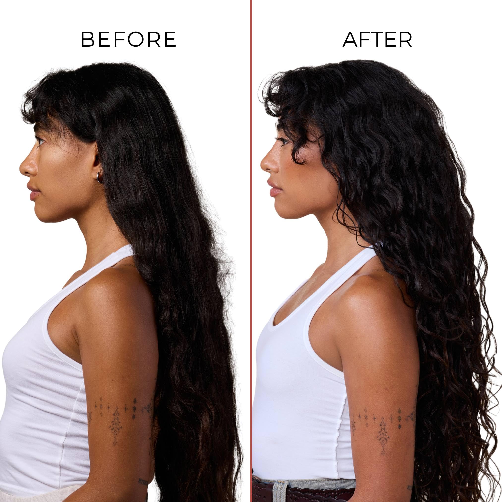 Bounce Curl hourglass handle close-up for precise parting and comfortable grip