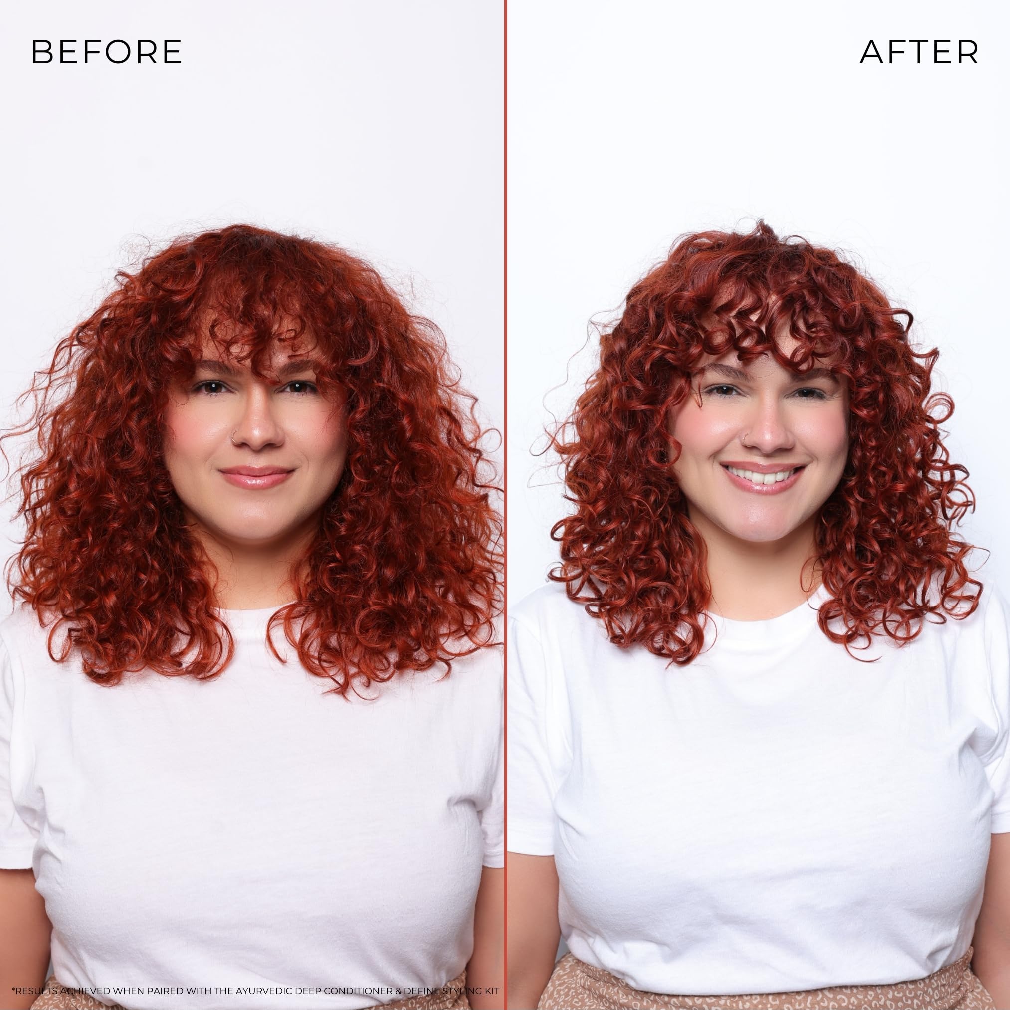 Bounce Curl being applied in shower on curly hair to remove buildup effectively