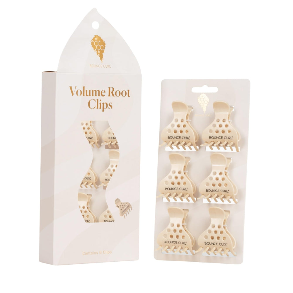 Bounce Curl tan root clips front view showing shape and lift benefit