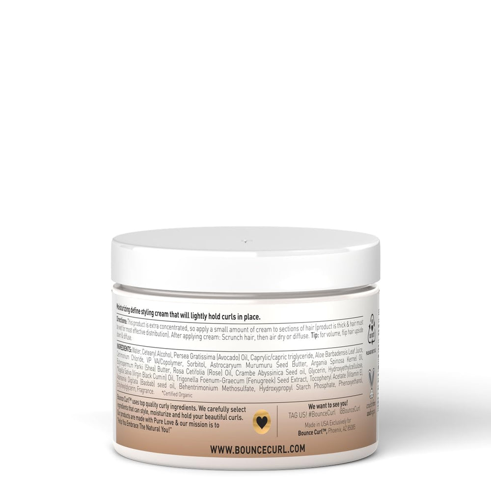 Bounce Curl cream texture closeup highlighting smooth moisturized consistency