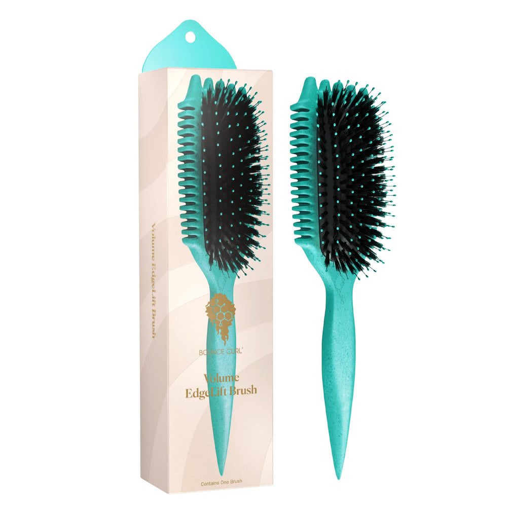 Bounce Curl front view showing teal brush and multi-function design benefit