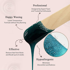 Bouvetan applying hard wax to bikini area for gentle precise hair removal