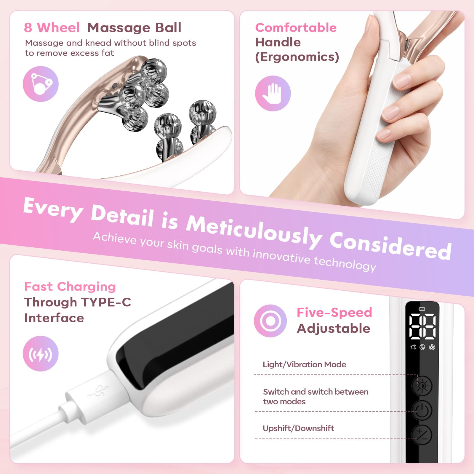 BOWENDA compact massager held in hand to show travel-ready portability