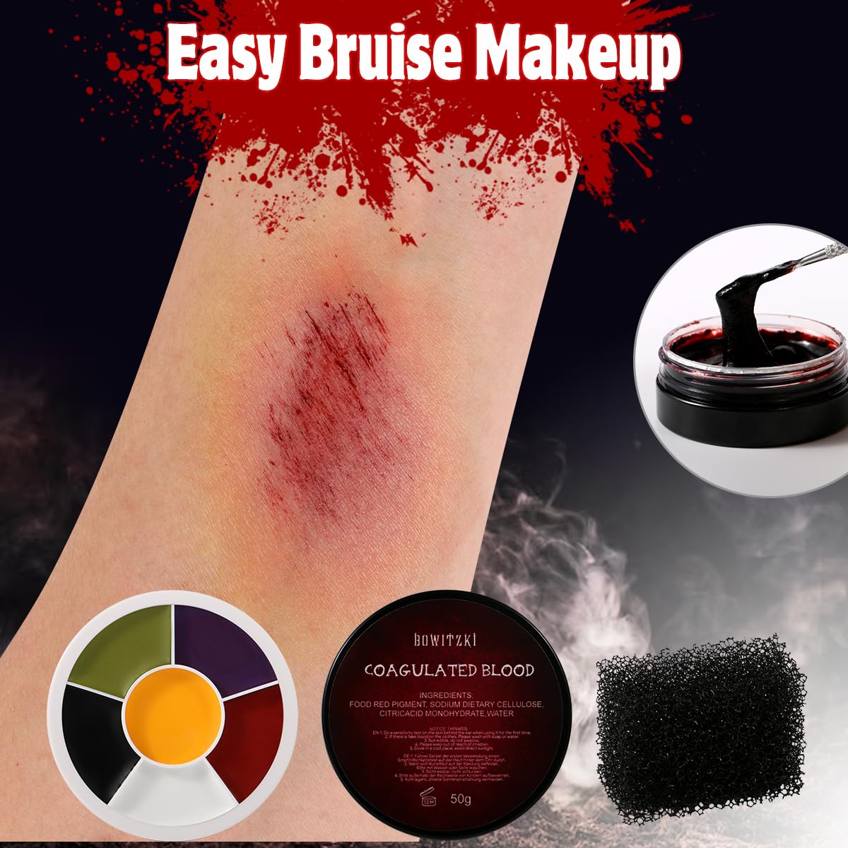 Bowitzki tools and sponges laid out for precise blending and texturing benefits
