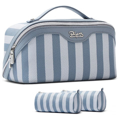 BOYATU front view of blue striped three-piece set for neat packing