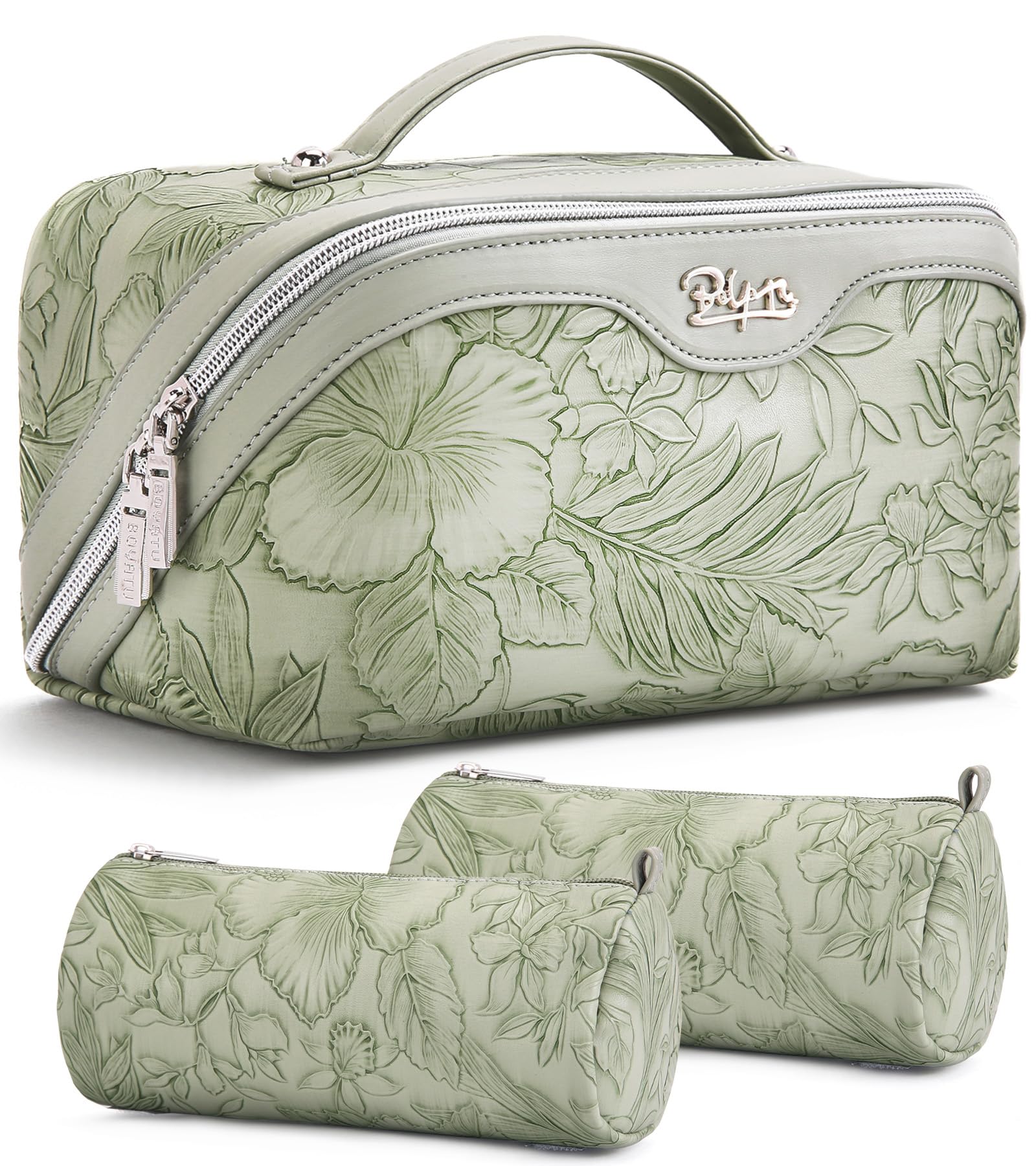 BOYATU main bag front view shows organized travel-ready cosmetic storage and easy carry