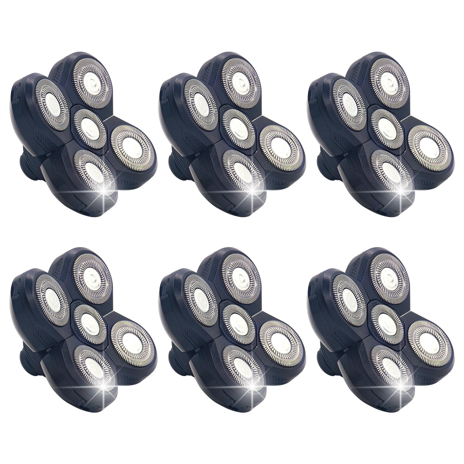 Bpbdzz front packaging showing six replacement heads and cleaning brush for convenience