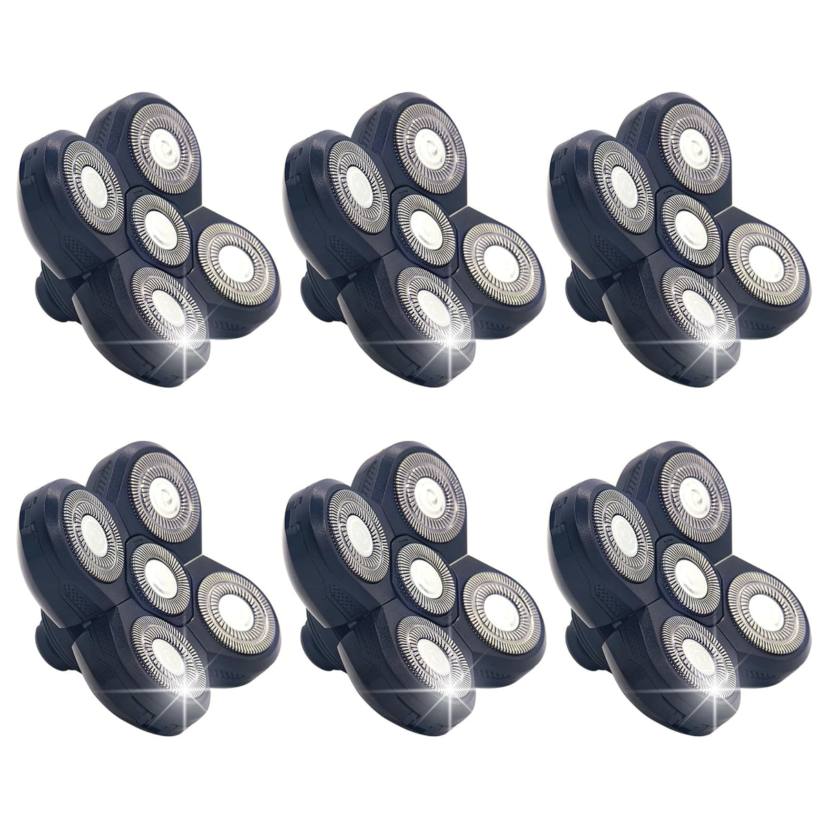 Bpbdzz front packaging showing six replacement heads and cleaning brush for convenience