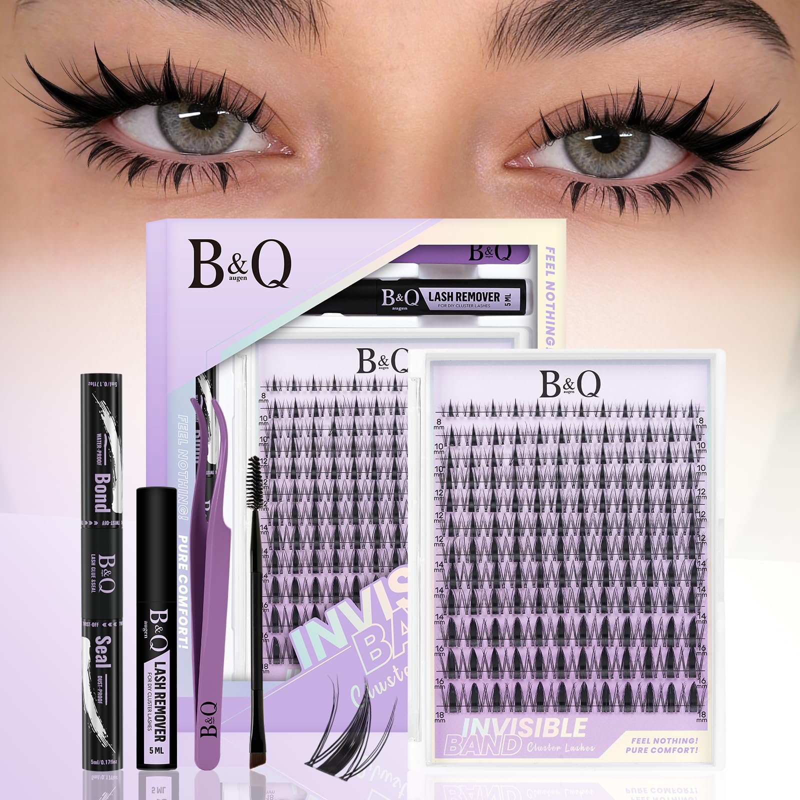 B&Qaugen kit front packaging showing complete DIY lash set benefit convenience