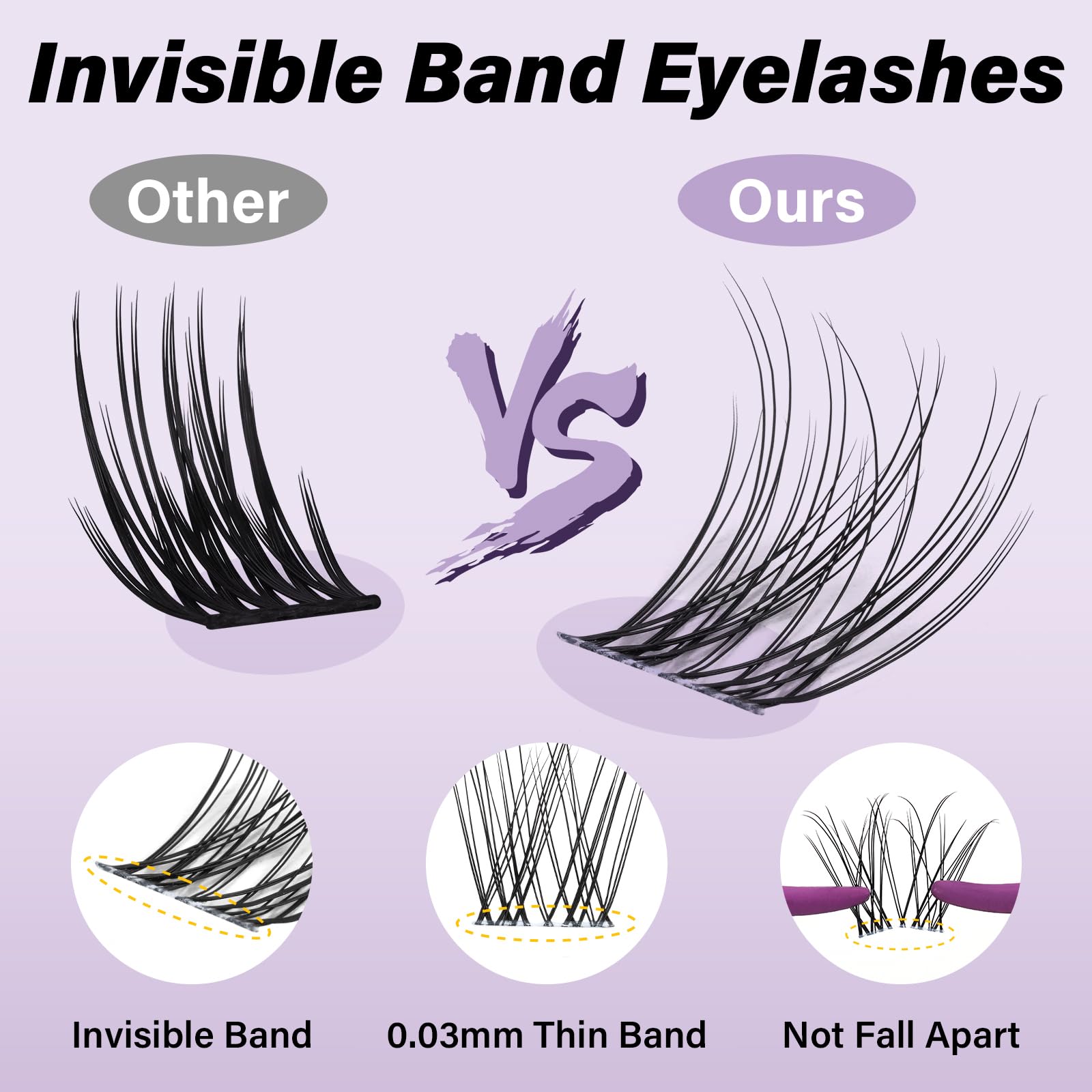 B&Qaugen close-up of a Flora lash cluster showing soft PBT texture and realism
