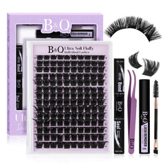 B&Qaugen front packaging showing complete fluffy lash kit for quick volume