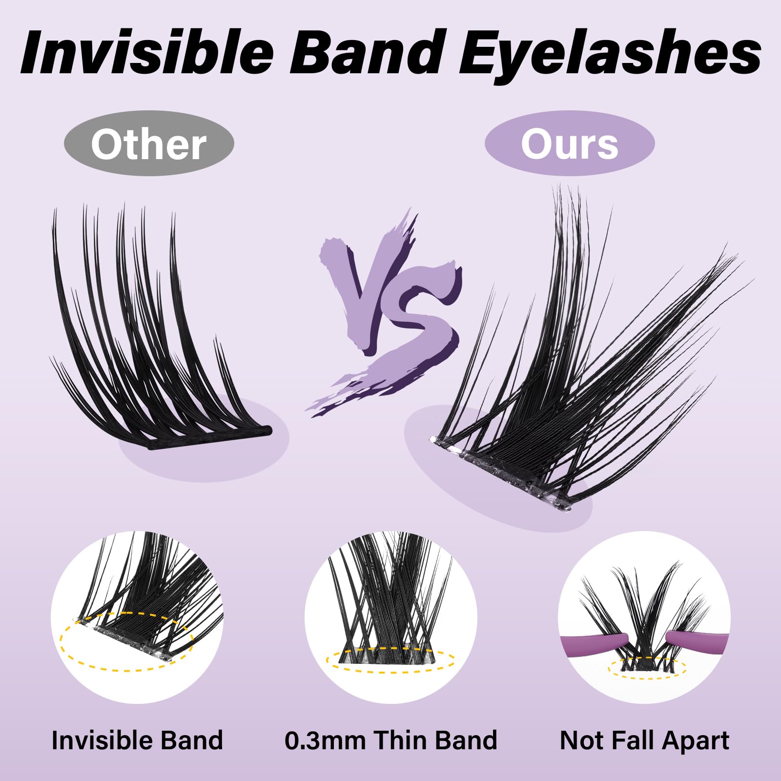 B&Qaugen clear invisible band detail showing seamless lash-line blend