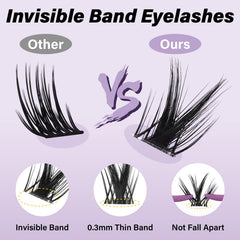 B&Qaugen clear invisible band detail showing seamless lash-line blend