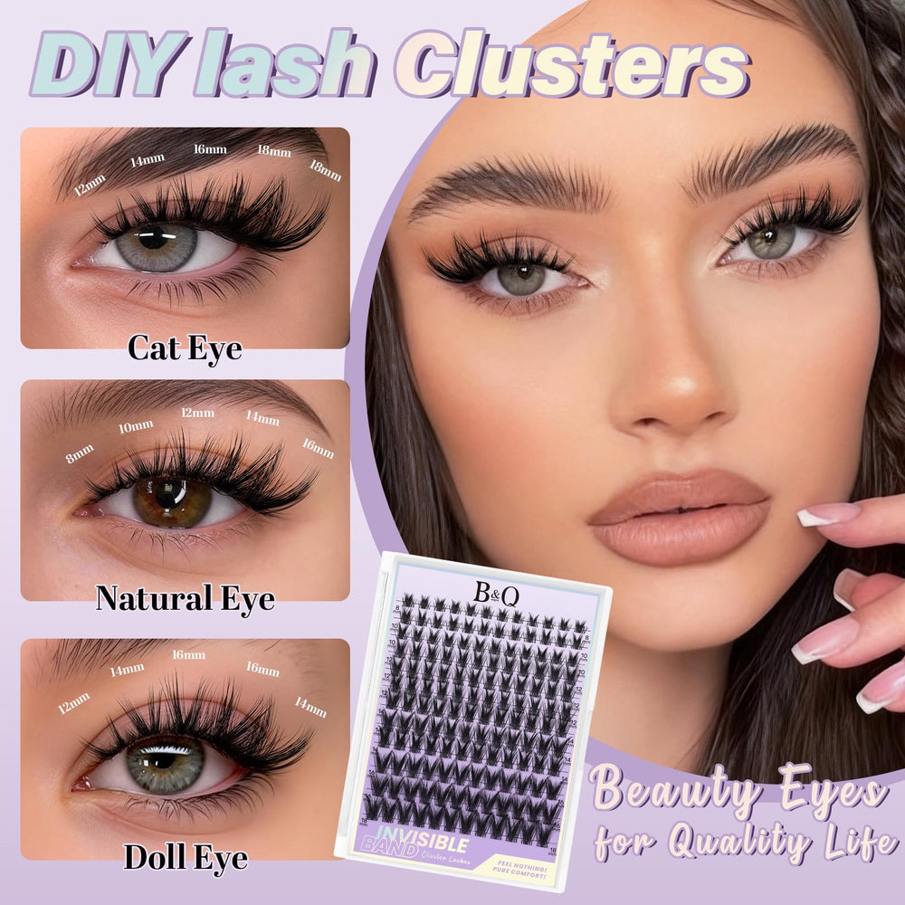 B&Qaugen close-up of wispy lash clusters highlighting texture and softness