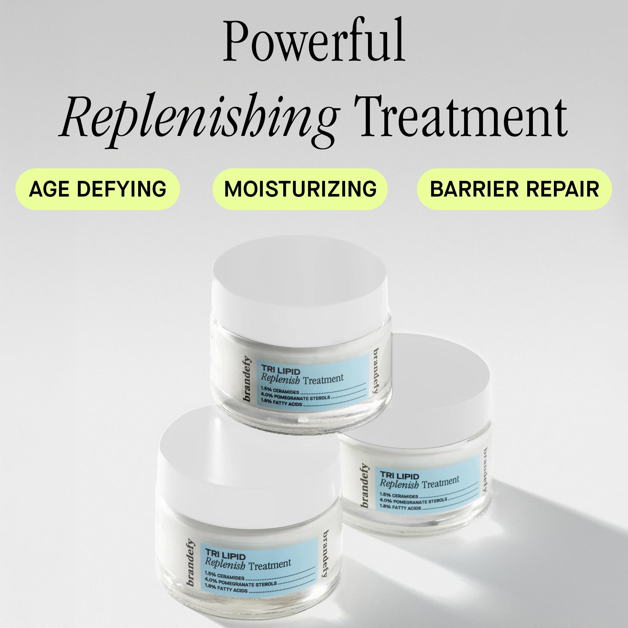 Brandefy cream texture close-up illustrating smooth, non-greasy hydration