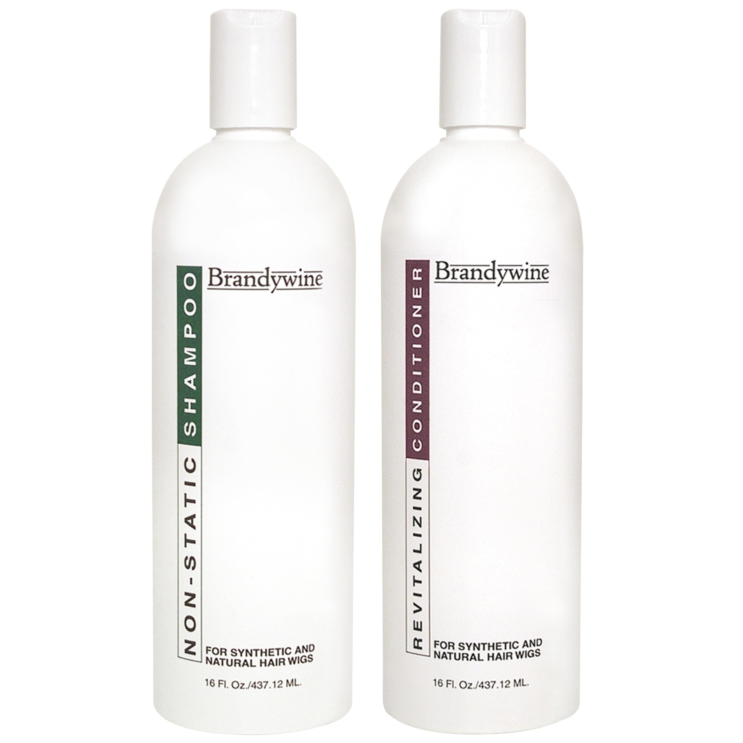 Brandywine front packaging of shampoo and conditioner, shows full set and care clarity