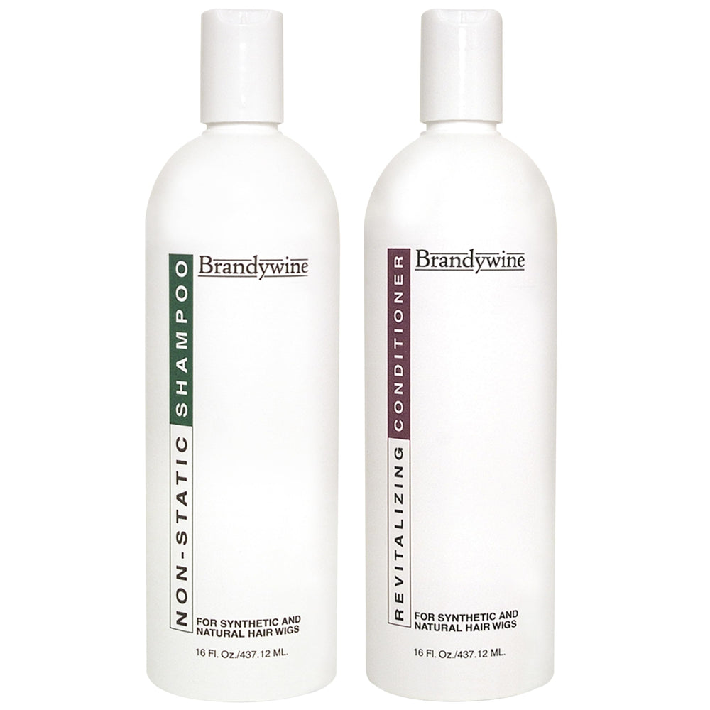 Brandywine front packaging of shampoo and conditioner, shows full set and care clarity