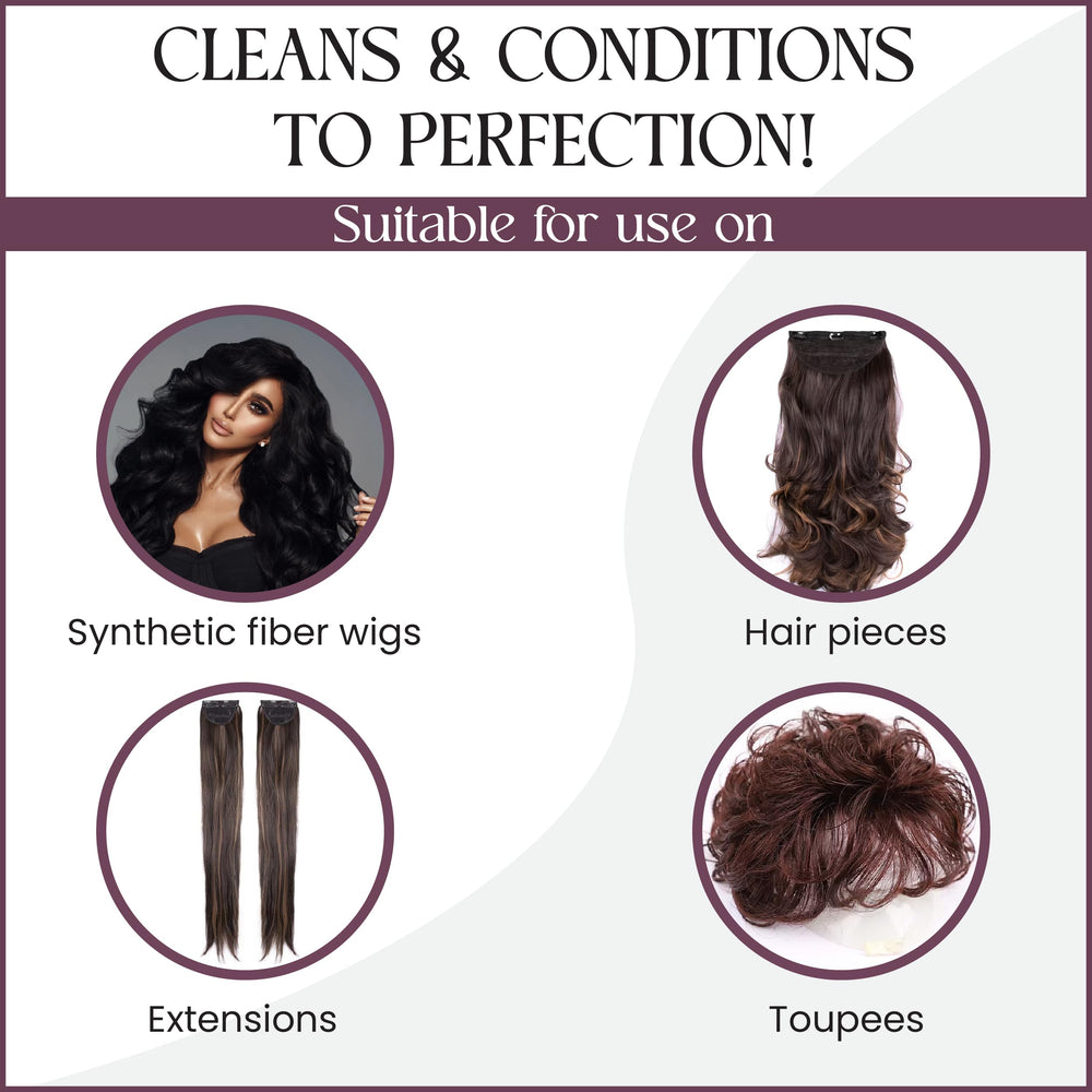 Brandywine in-use on mannequin wig demonstrating detangling and reduced static benefits