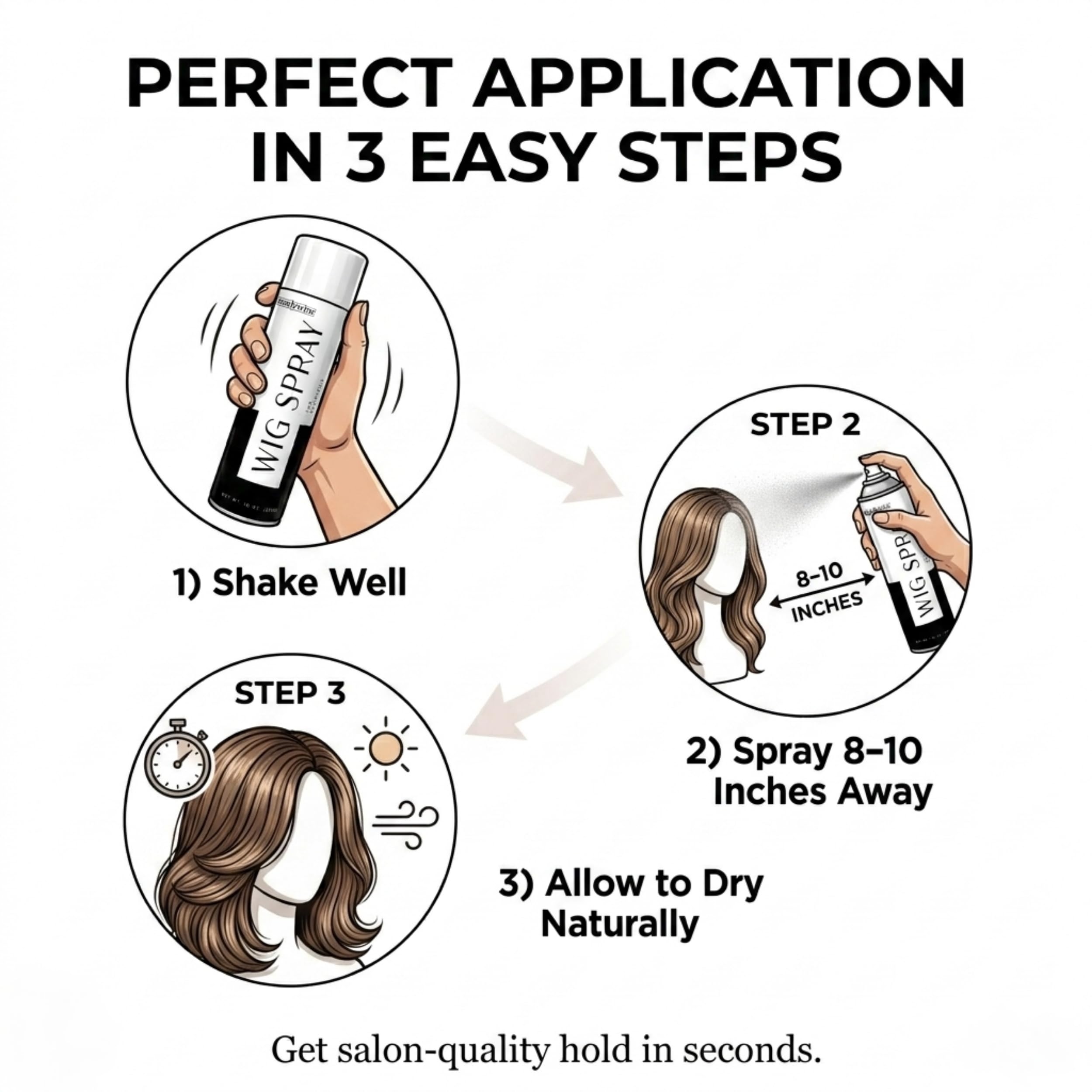 brandywine styling in use on a wig showing controlled flexible hold