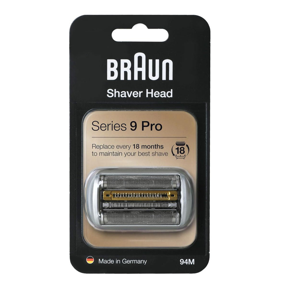 Braun 94M close-up of foil and cutters, improves shaving comfort