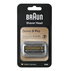 Braun 94M close-up of foil and cutters, improves shaving comfort