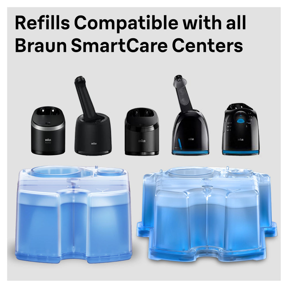 Braun CCR cartridge installed in Clean&Charge station showing automated cleaning benefit