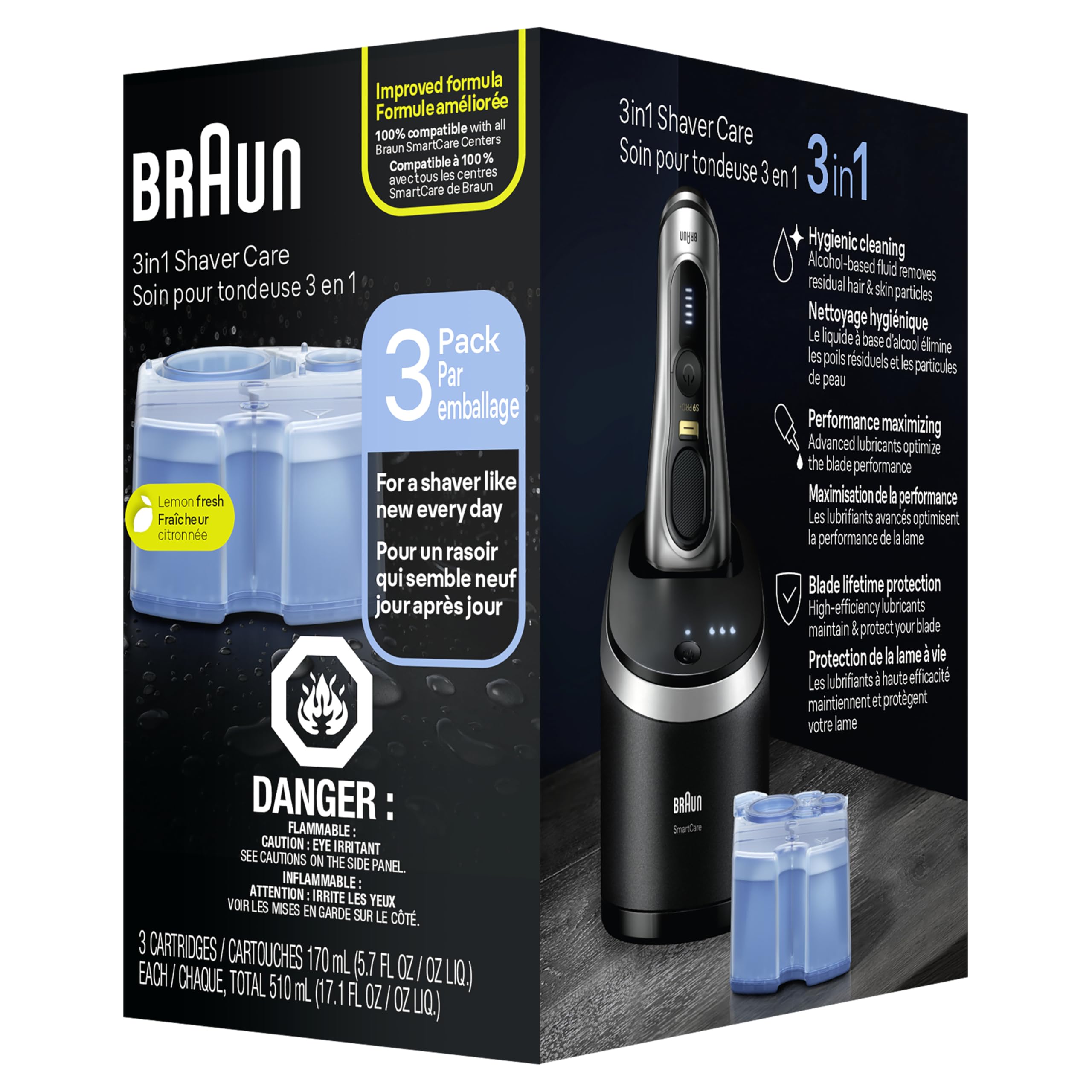 Braun CCR cartridge with disposal icons showing responsible recycling and safety benefit