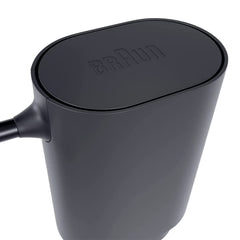 Braun charger label close-up showing 12V 400mA spec for correct power match benefit