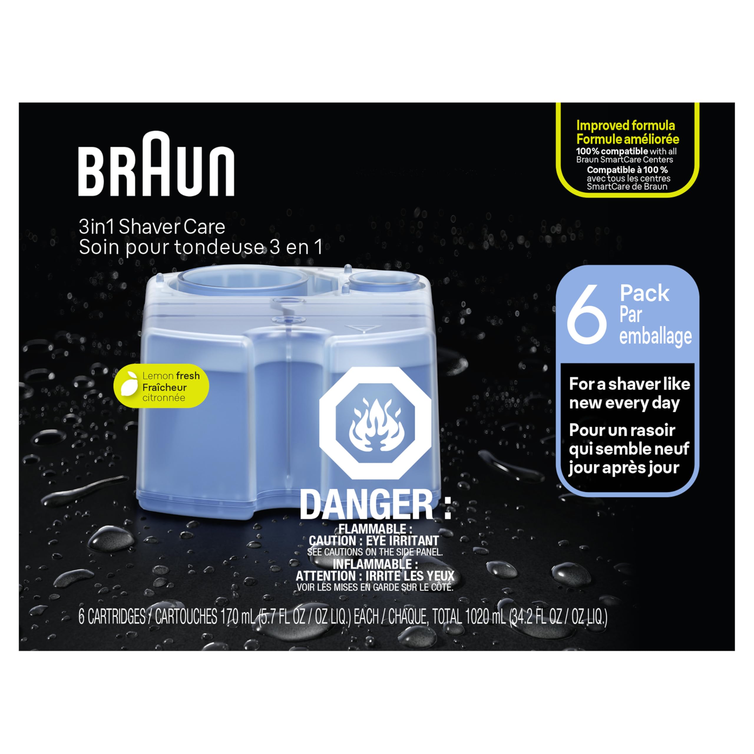 Braun cartridge recycling label close-up showing proper disposal guidance