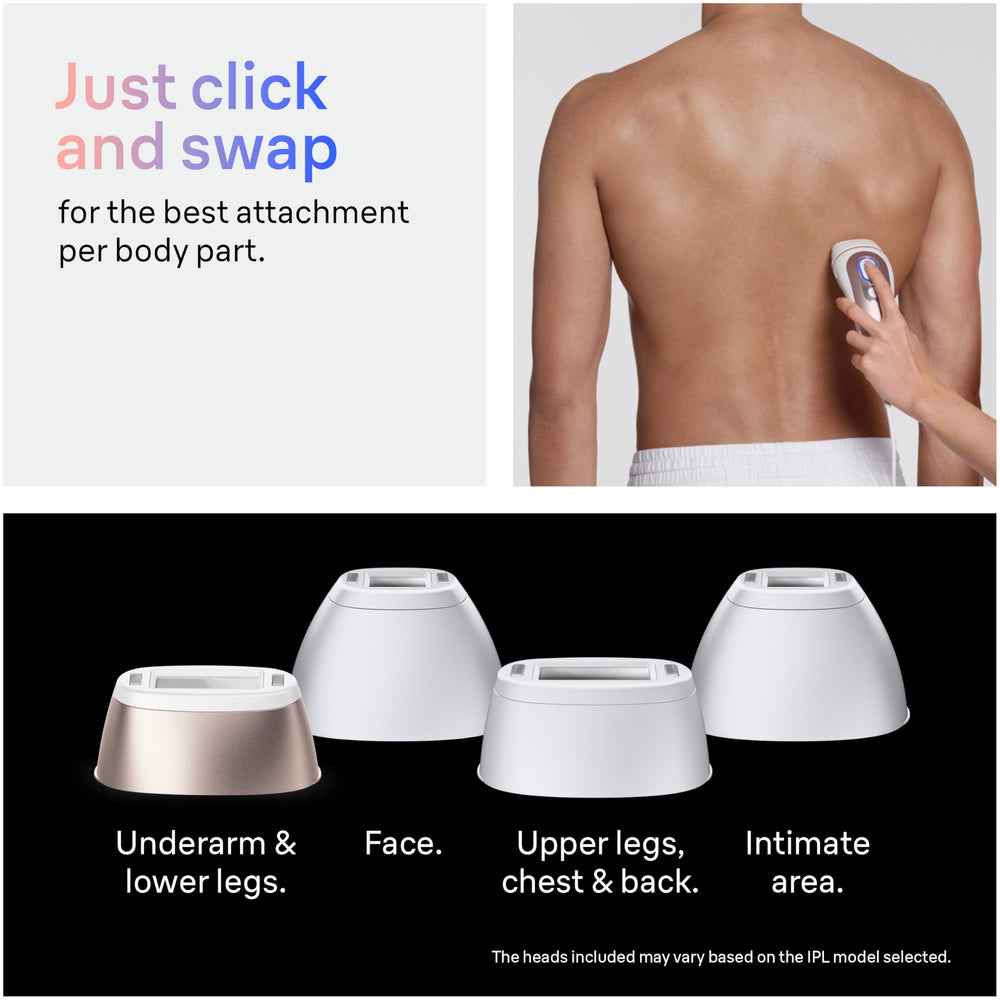 Braun IPL device being used on a leg demonstrating quick full-leg treatment benefit