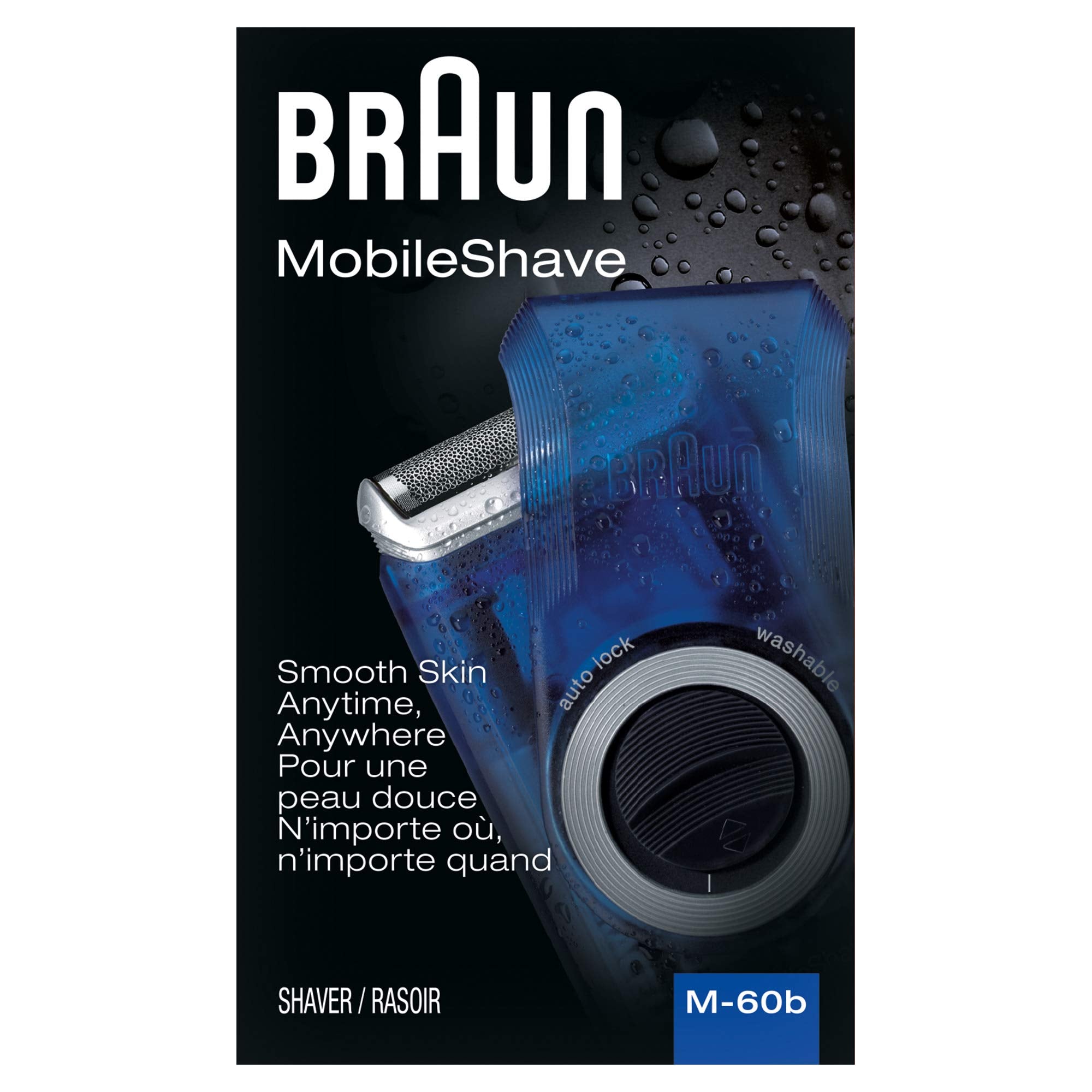 Braun M60b shaving facial stubble showcasing fast touch-up benefit