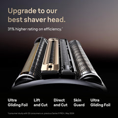 Braun NEVO cutter block close-up showing sharp blades for closer shaves