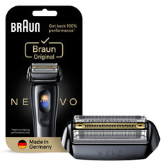 Braun NEVO front view showing replacement head for restored shaving performance