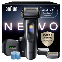Braun NEVO front view showing sleek design and ergonomic grip benefit