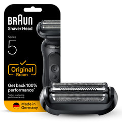 Braun Series 5 front packaging showing original replacement head and brand trust