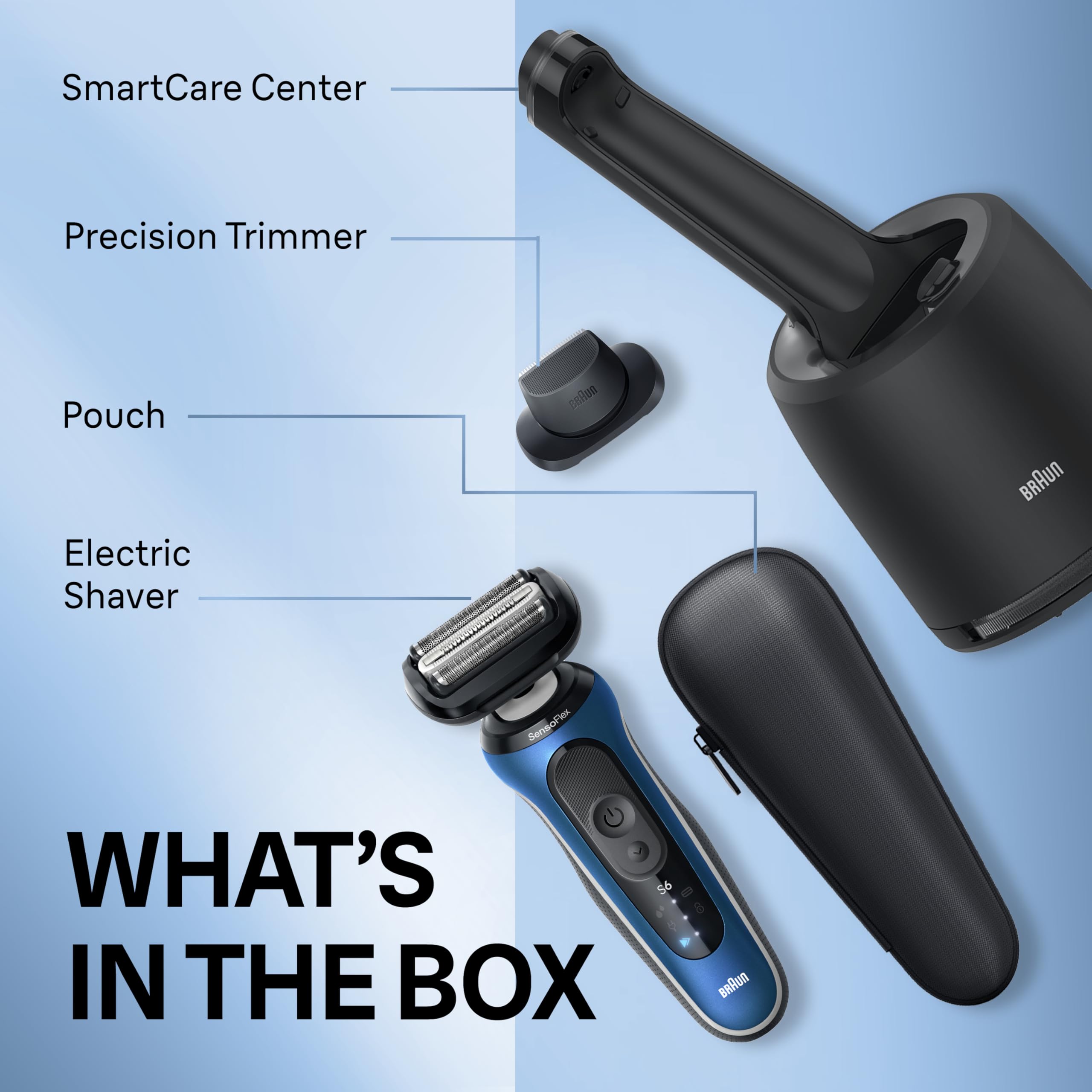 Braun Series 6 with travel pouch for compact storage and travel readiness