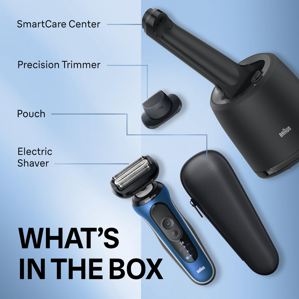 Braun Series 6 with travel pouch for compact storage and travel readiness