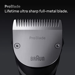 Braun Series 9 PRO all attachments laid out illustrating tools for beard, hair and body