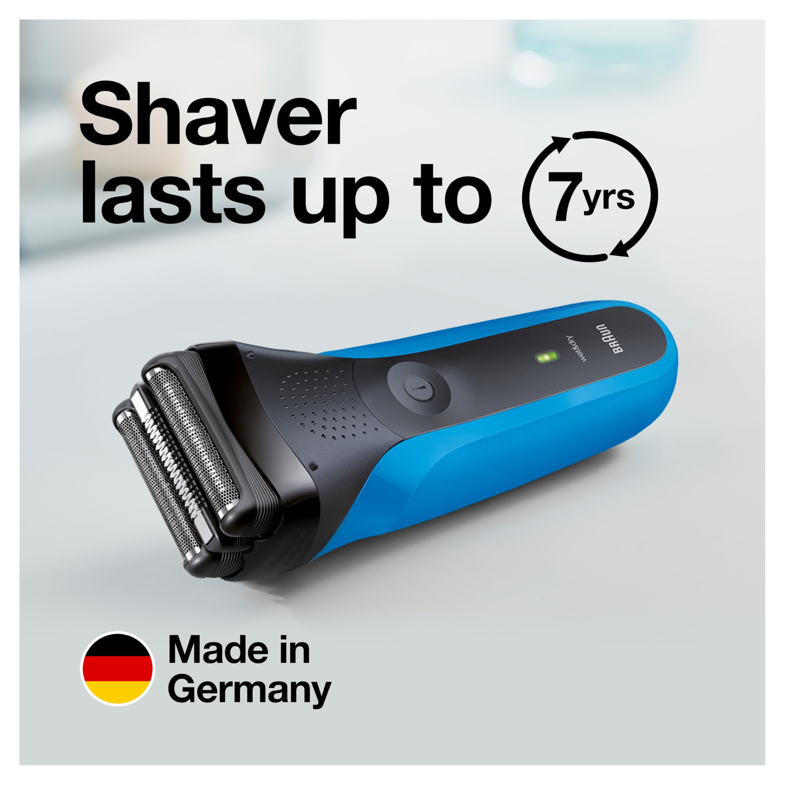 Braun Series 3 rinsed under tap illustrating easy cleaning and fast maintenance