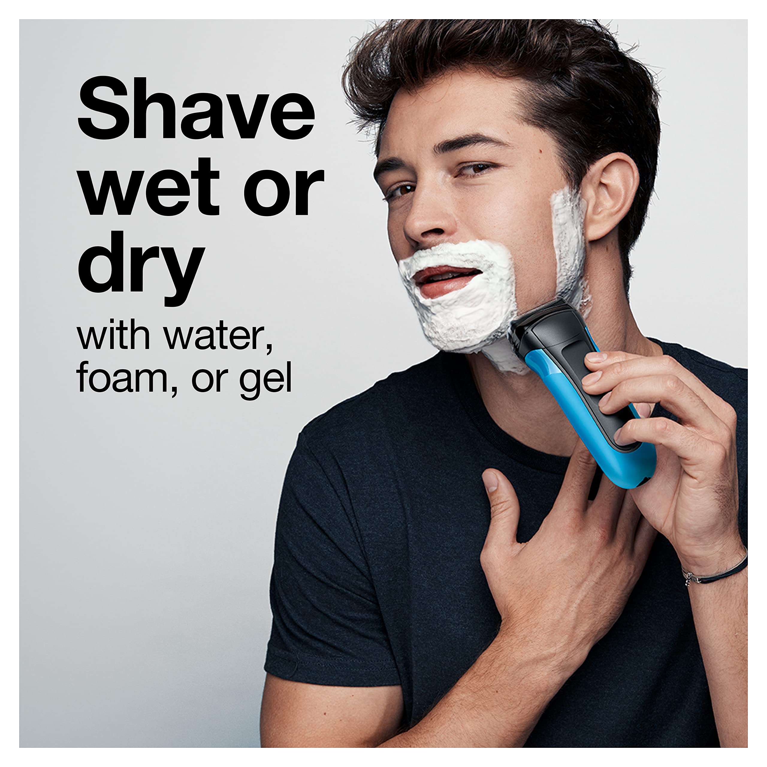 Braun Series 3 shaving under nose demonstrating access to hard-to-reach areas