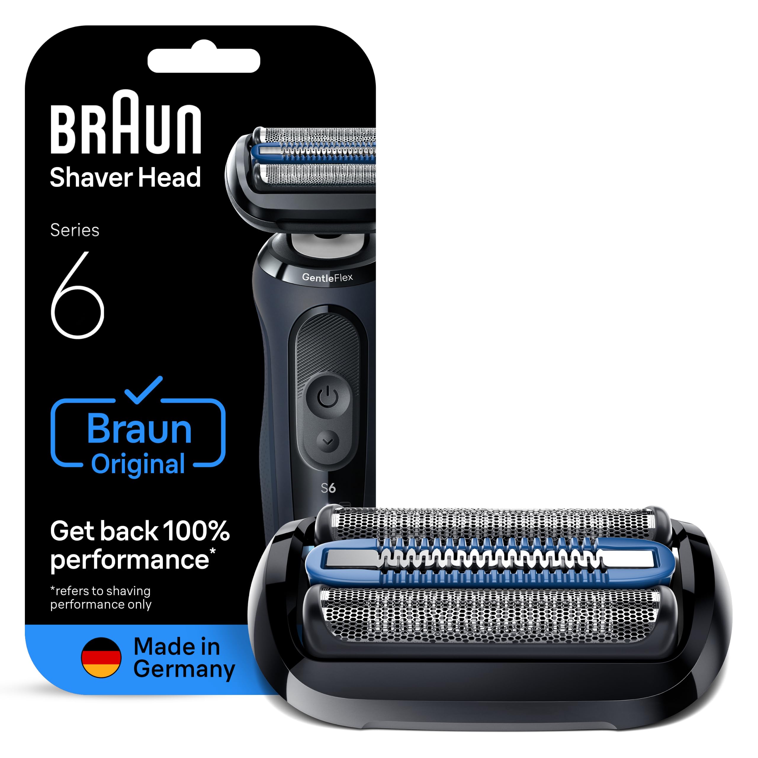 Braun replacement head front packaging showing model 64B and benefit clear fit