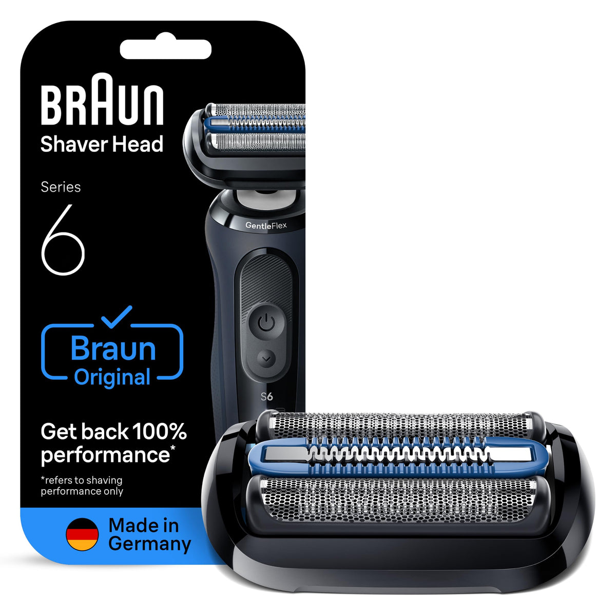 Braun replacement head front packaging showing model 64B and benefit clear fit