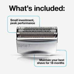 Braun Series 7 close-up foil detail highlighting sharp blades for smoother shaves
