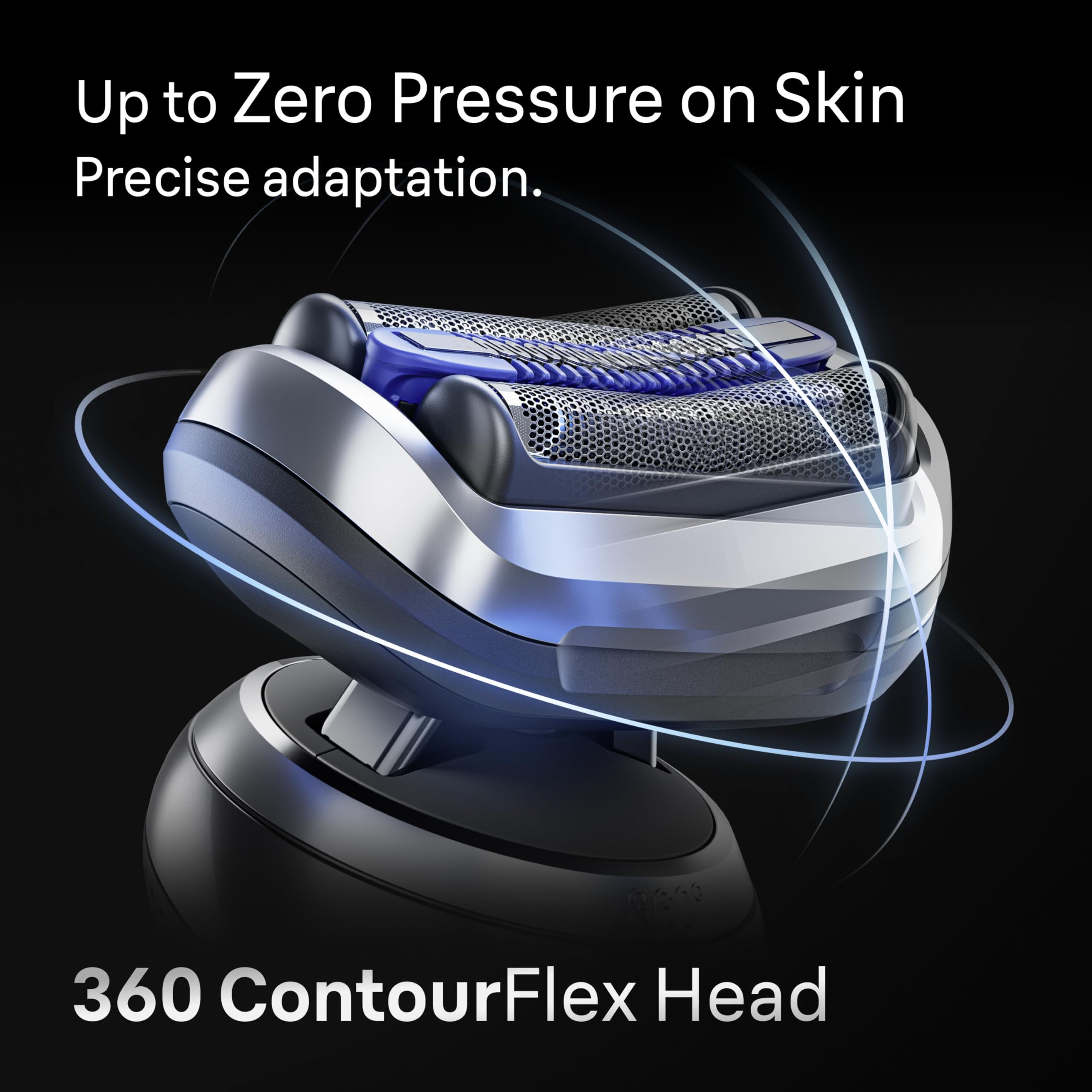 Braun Series 7 7120s flex head close-up illustrating contour adaptation for fewer passes