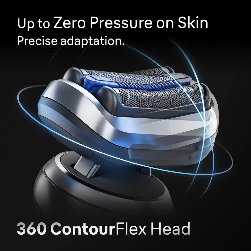 Braun Series 7 7120s flex head close-up illustrating contour adaptation for fewer passes