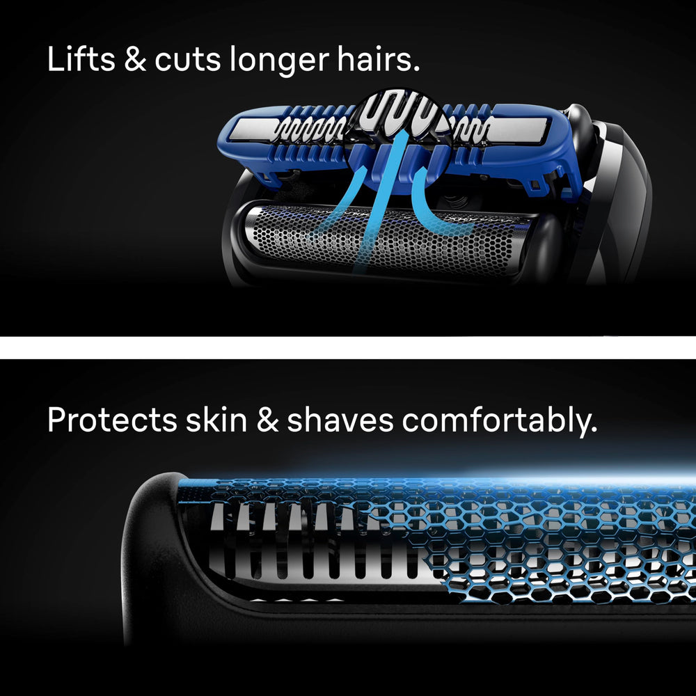 Braun Series 7 7120s control panel lit showing Gentle mode for sensitive skin comfort